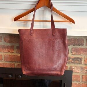 Madewell Deep Burgundy Leather Tote